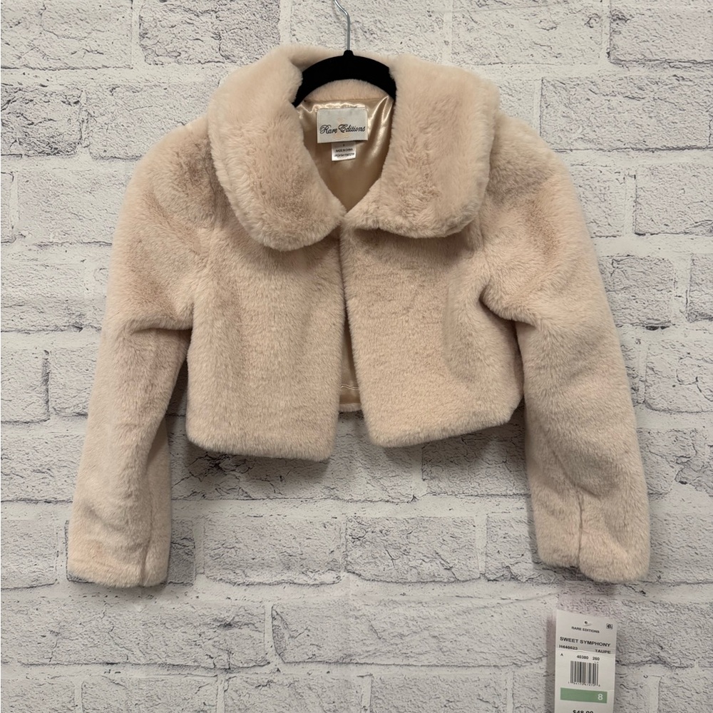 Rare Editions Plush Cream Jacket Girls Size 8